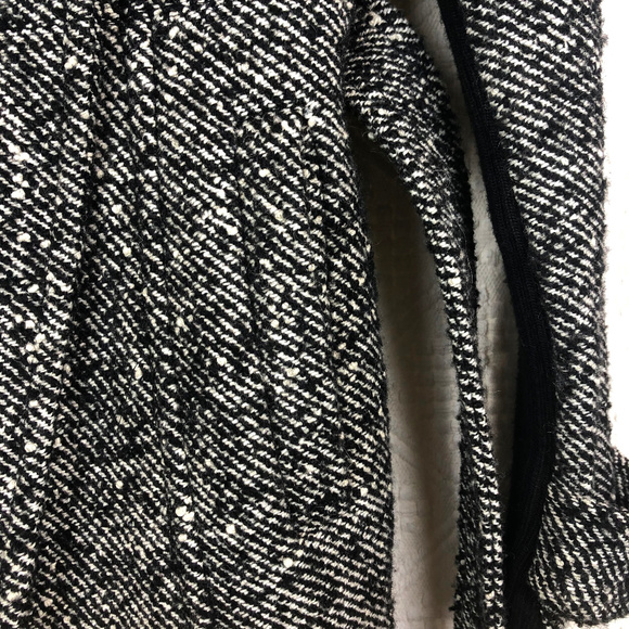 Express - Black White Twill Tweed Coat - xs - Picture 5 of 8